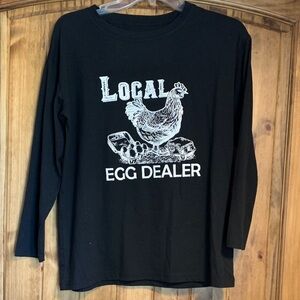 Black Long Sleeve 'Local Egg Dealer' Shirt